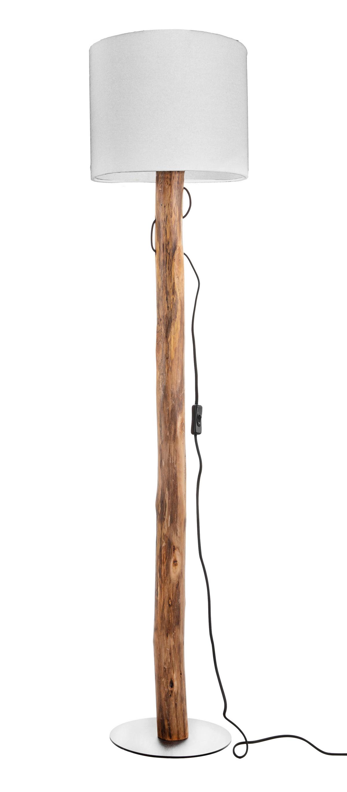 STEHLEUCHTE 40110146X NORIN - Weiss/Braun, Natur, Holz/Textil (30/139cm)