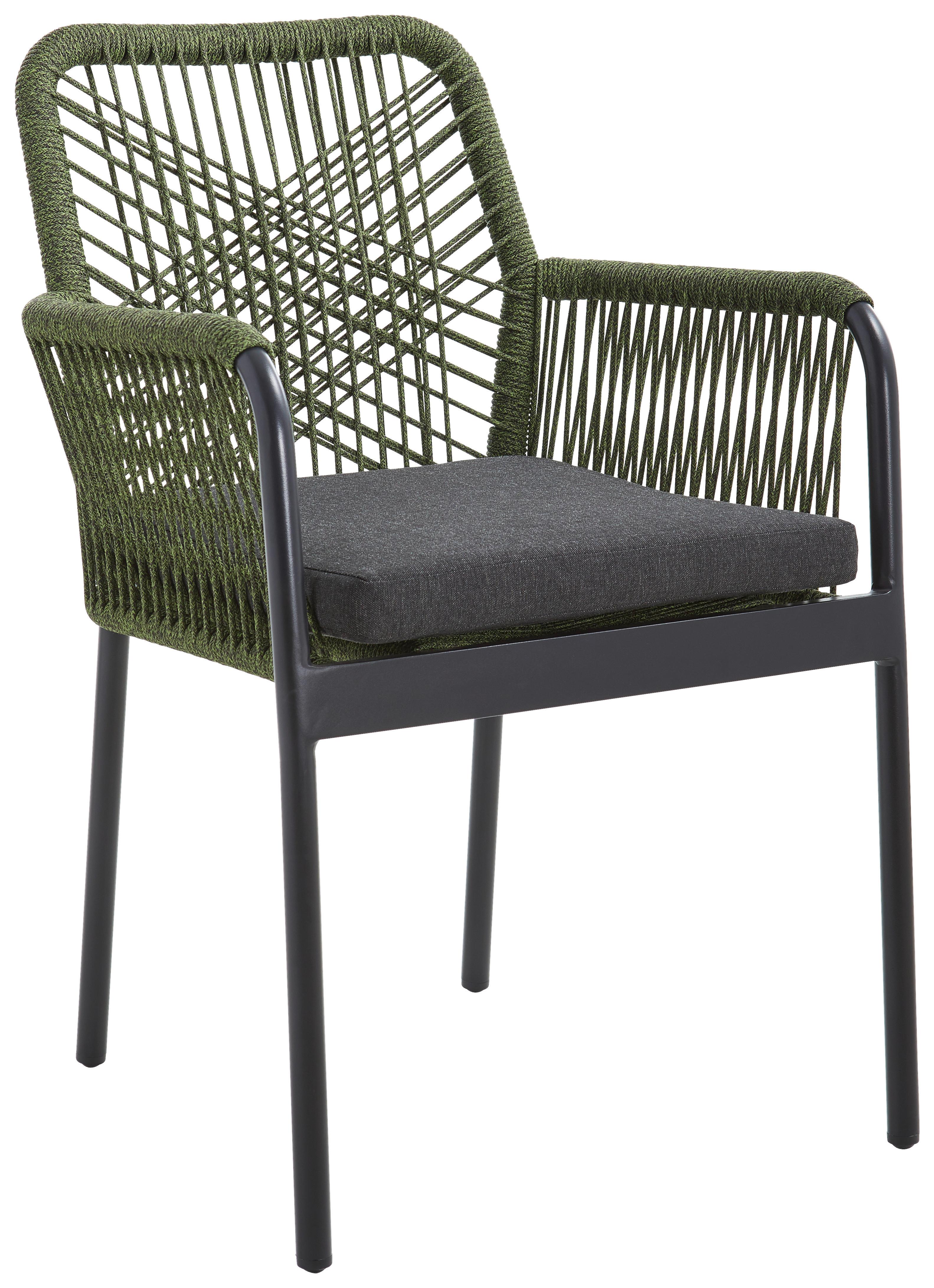 FOTEL OGRODOWY HELA - zielony/czarny, Design, metal/tkanina (57/89/60cm) - Mömax