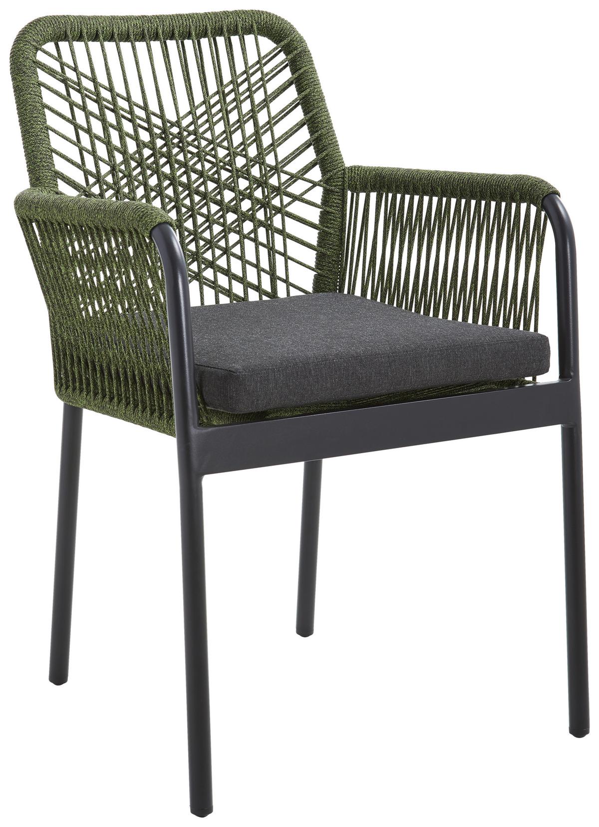 FOTEL OGRODOWY HELA - zielony/czarny, Design, metal/tkanina (57/89/60cm) - Mömax