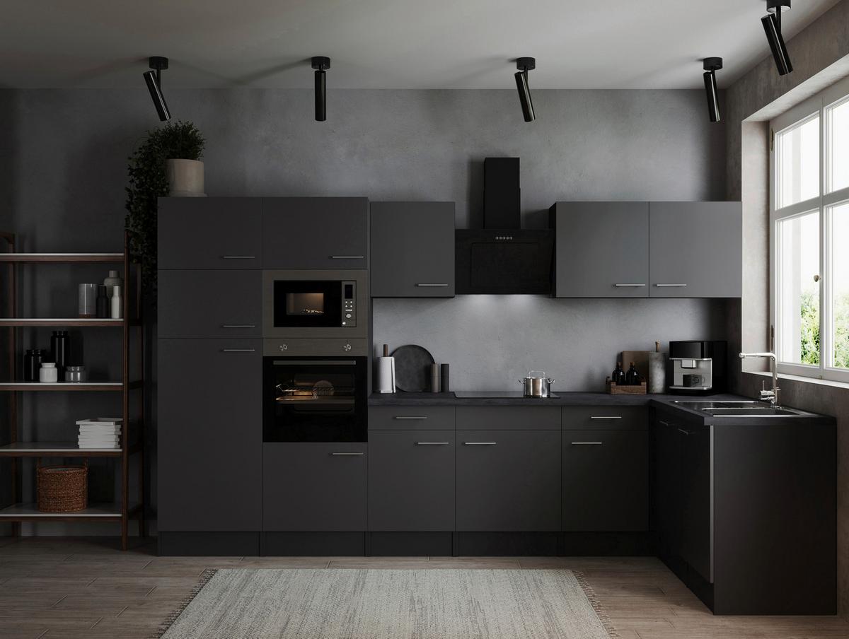 Kotna Kuhinja Z Aparati Oliver, 340x172cm - srebrne barve/siva, Design, kovina/leseni material (340/172cm) - Respekta