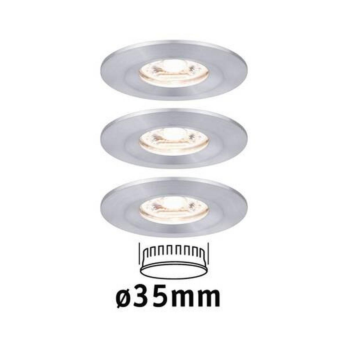 LED-Deckenleuchte Nova mini max. 4 Watt, 3-teilig - Alufarben, Basics, Metall (6,5cm) - Paulmann