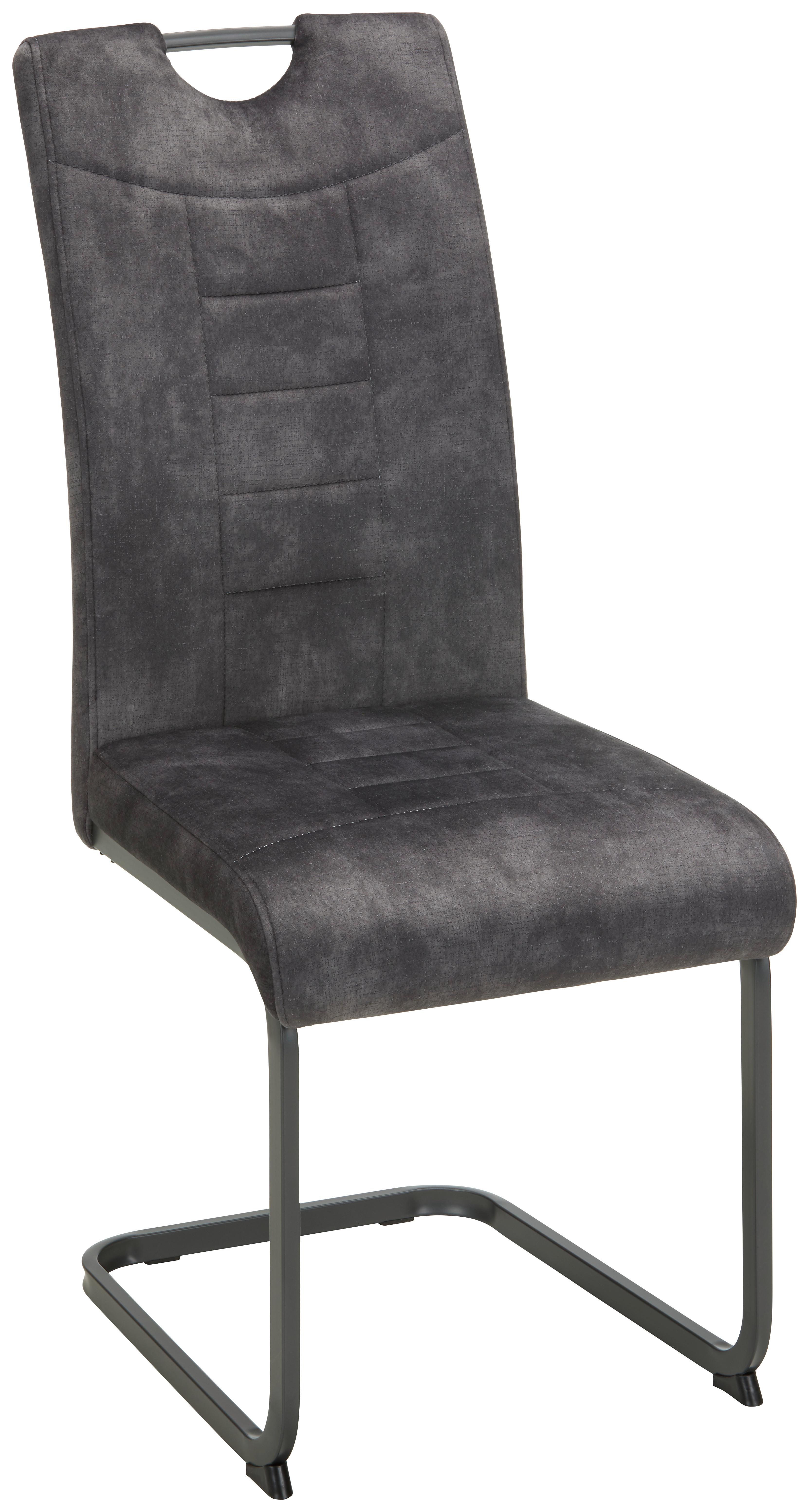 Schwingstuhl Ruby 2 in Anthrazit - Anthrazit/Grau, MODERN, Textil/Metall (43/100/58cm) - Mömax