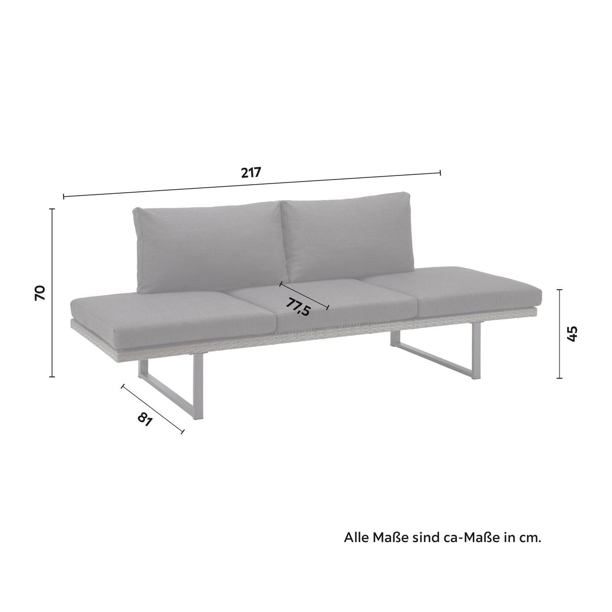 Gartenliege Antonella Blau Kunststoff/Metall/Textil - Dunkelblau, MODERN, Kunststoff/Textil (219/81/70cm) - Bessagi Garden