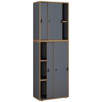 Aktenschrank Anthrazit/honigeiche - Honigeiche/Anthrazit, Design, Holzwerkstoff (60/183/37cm) - P & B