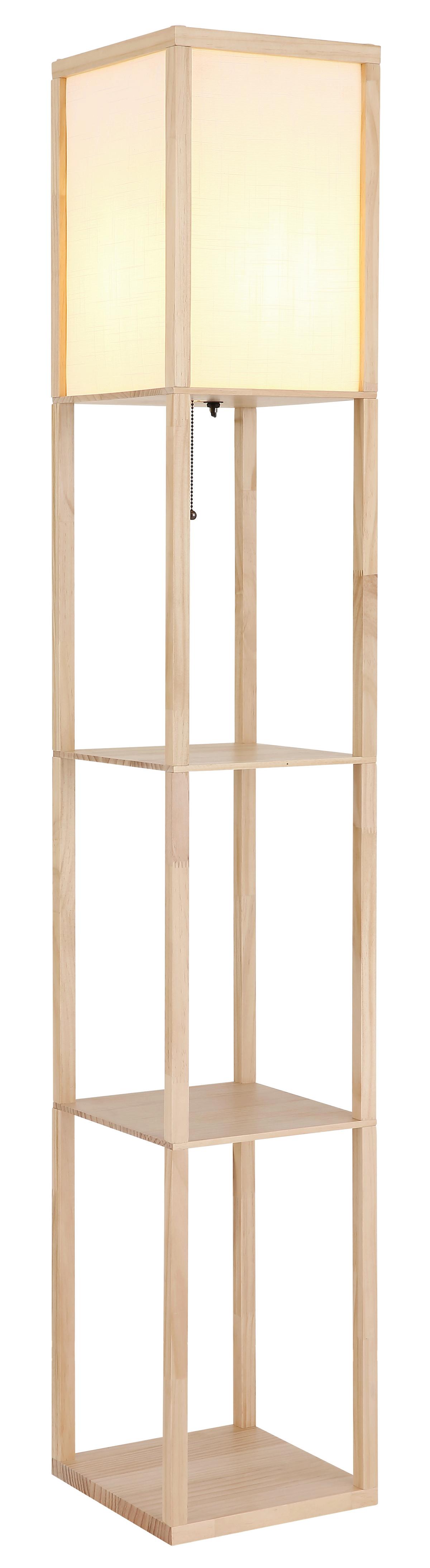 Állólámpa 58611 Tabitha - fehér/világosbarna, Natur, textil/fa (26/26/159cm) - Globo