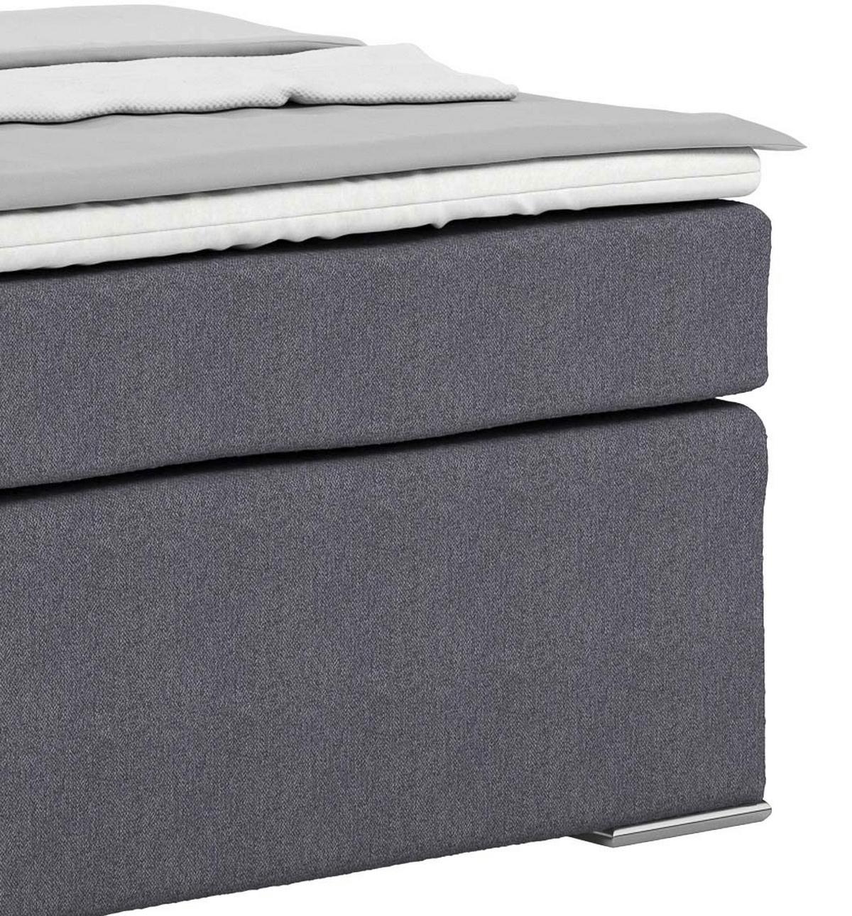 Boxspring Krevet Nero - tamno siva/boje kroma, Konvencionalno, tekstil/metal (140/200cm) - Best Price