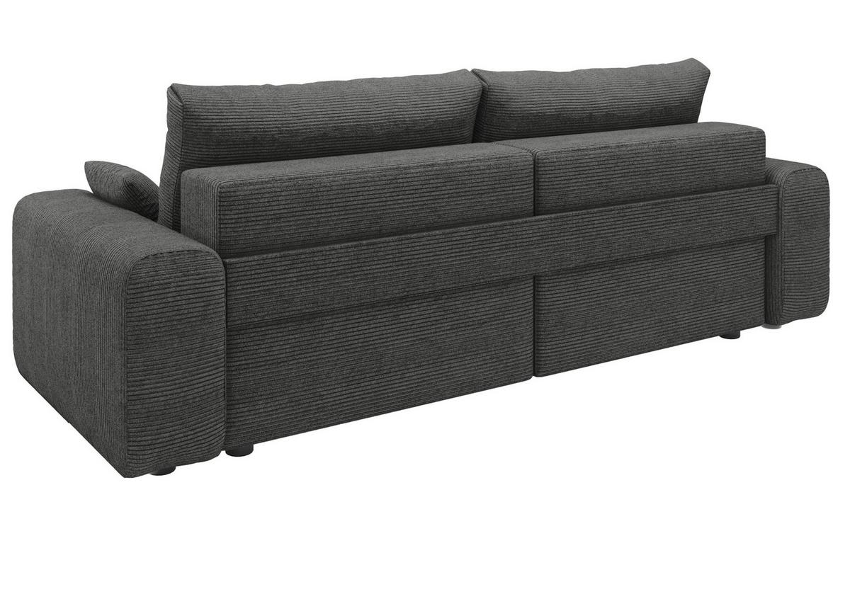 Sofa Plain Dunkelgrau - Dunkelgrau/Schwarz, MODERN, Kunststoff/Textil (256/88/120cm) - Mömax