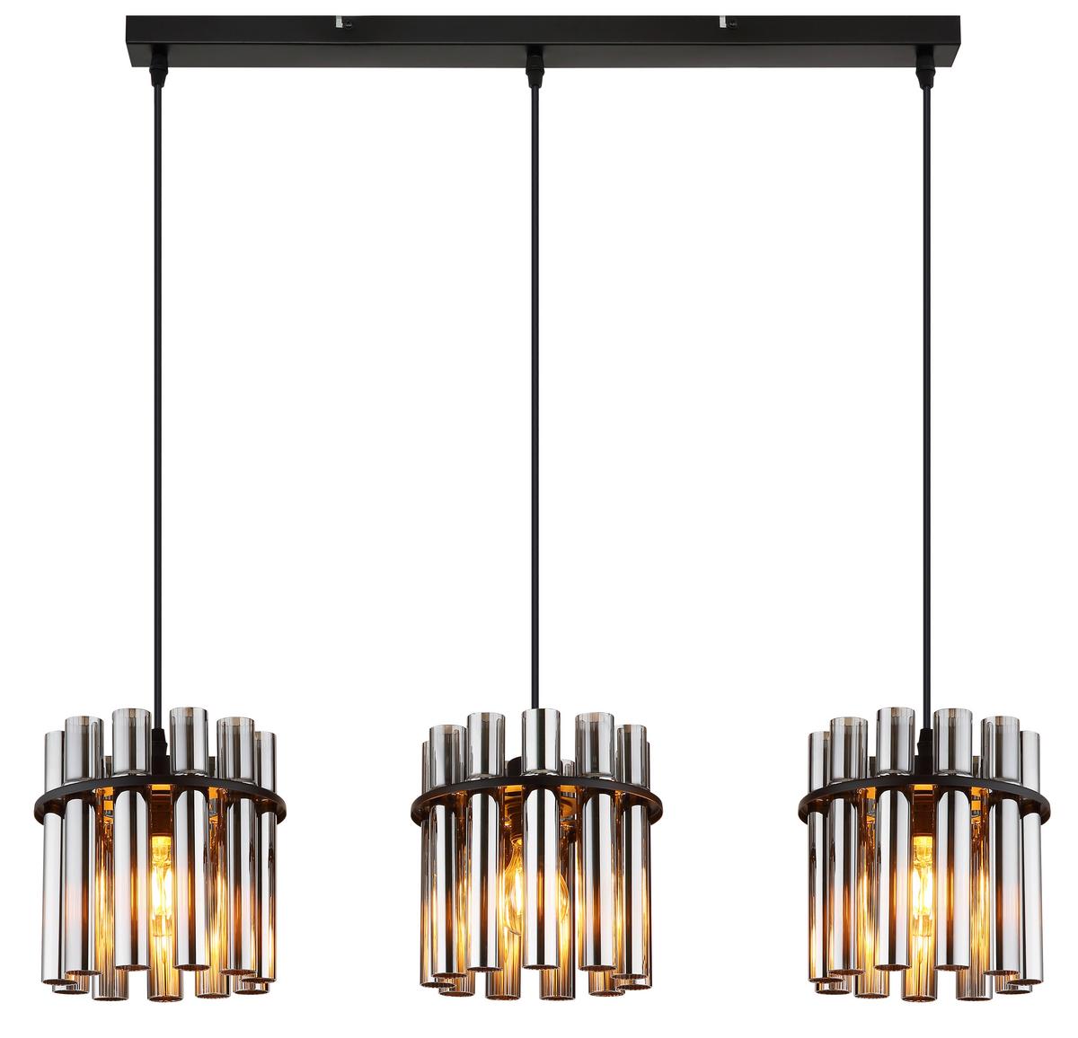 Viseća Svjetiljka Gorley Ii - siva/crna, Design, staklo/metal (80/20/120cm) - Globo