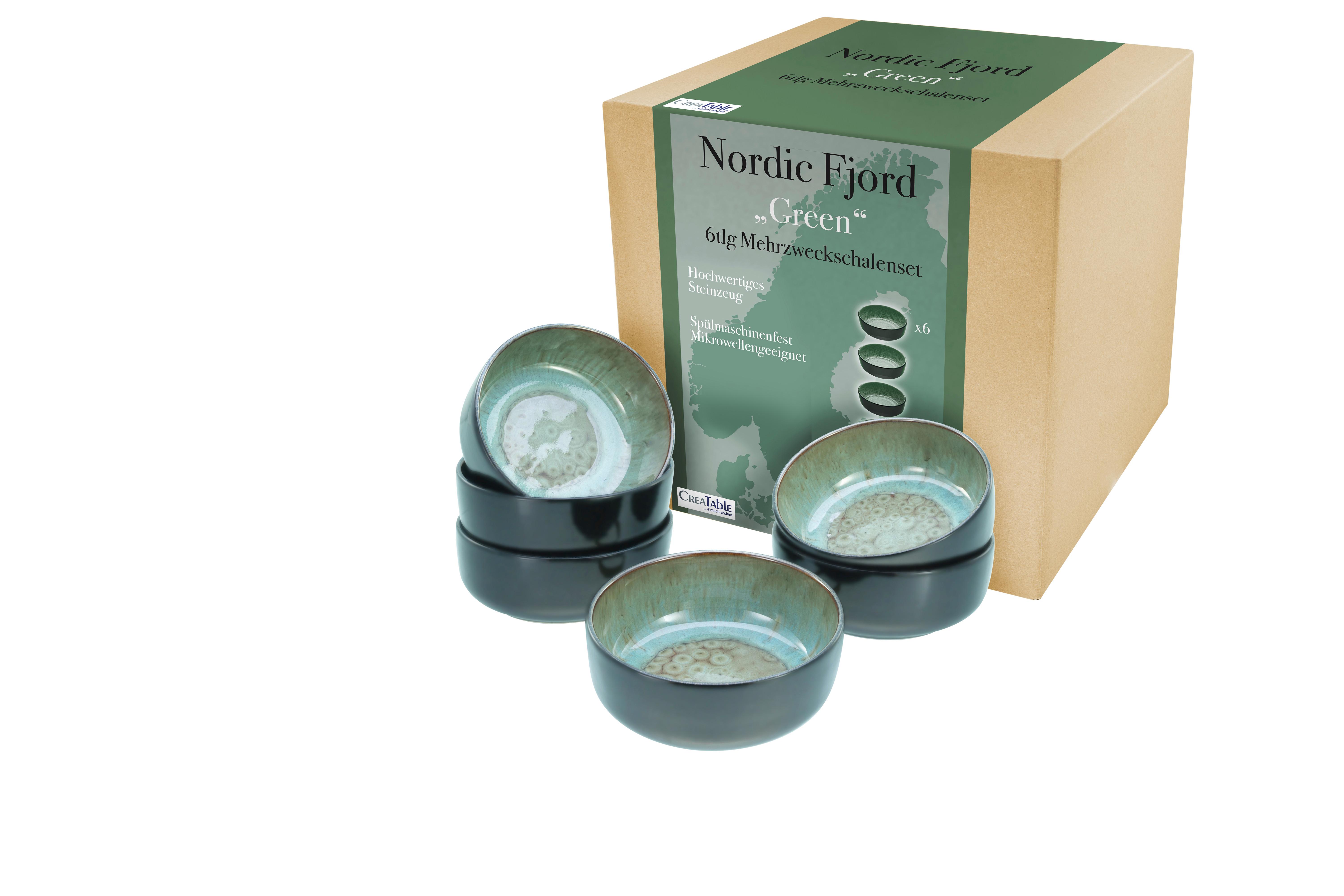 Set Skodelic Za Kosmiče Nordic Fjord Green, 6-Delni - zelena, Basics, keramika (300ml) - Creatable