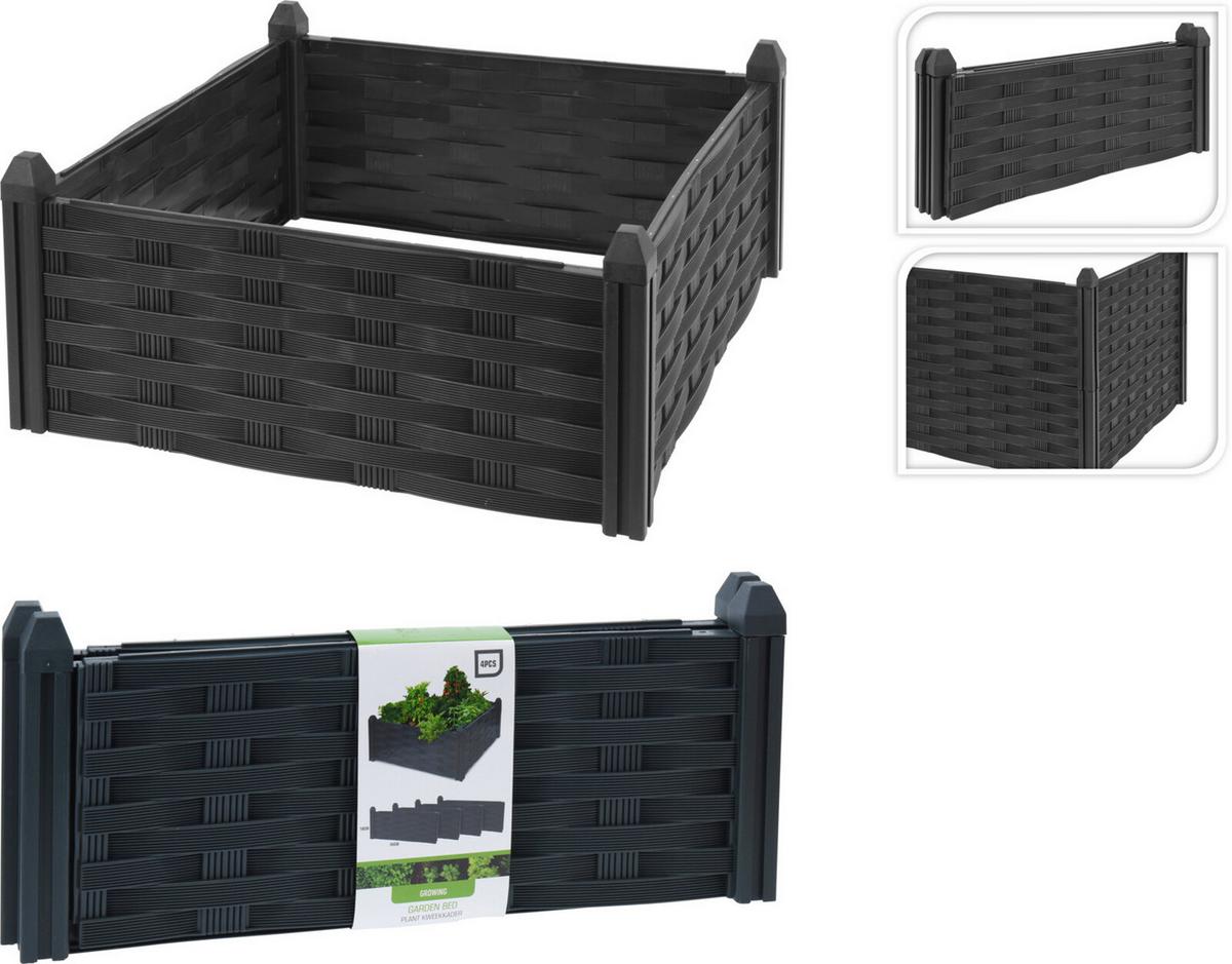 Magaságyás Garden - fekete, műanyag (45/45/18,5cm)