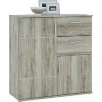 Komoda Jonas - siva/boje hrasta, Moderno, drvni materijal/plastika (87,9/92,2/38,5cm) - Modern Living