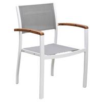 Vrtni Stol Naxos, 2 Kos, Aluminij - siva/bela, Moderno, kovina/tekstil (59/85/56cm) - Gardenson
