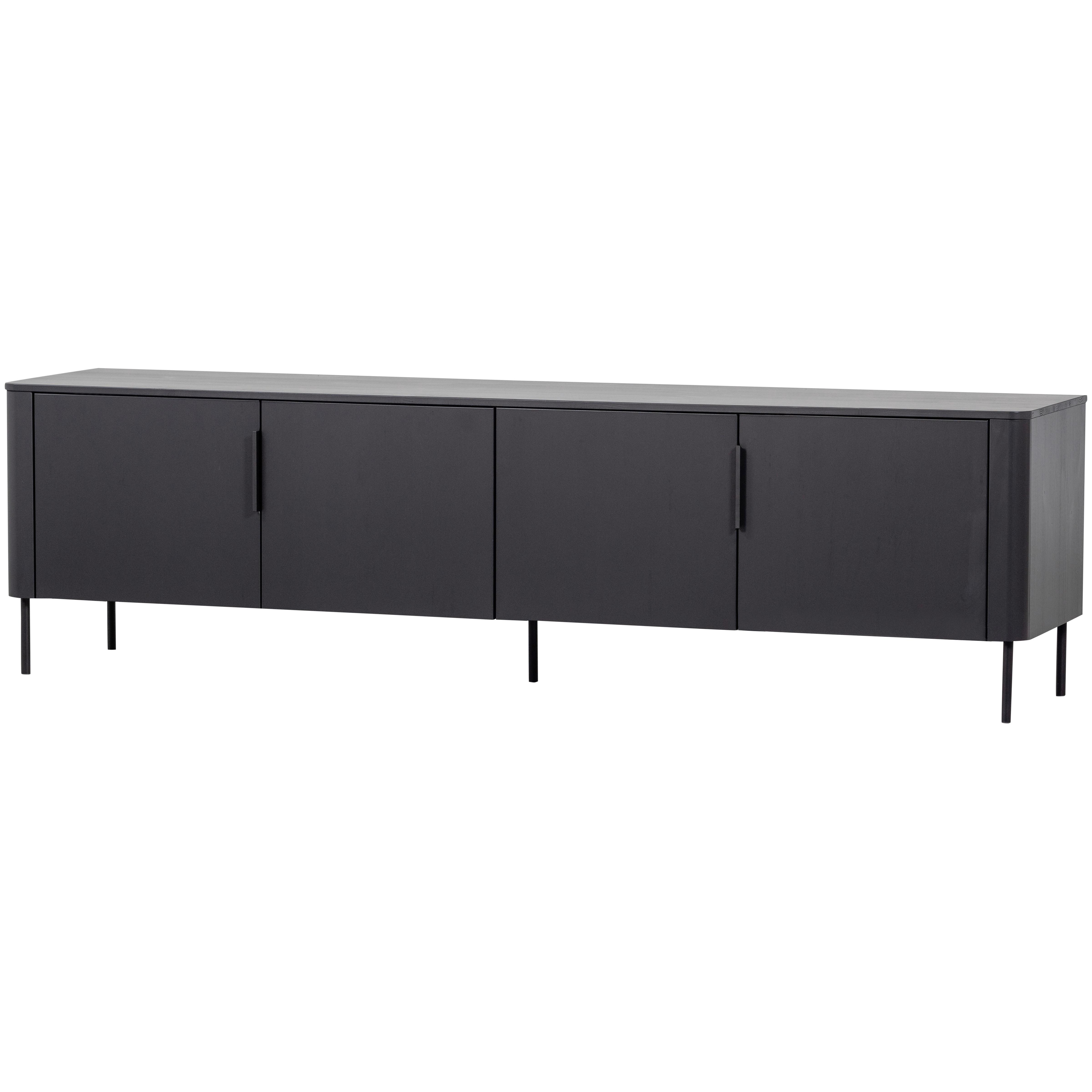 LOWBOARD Gunnar Schwarz B: 200cm - Schwarz, Design, Holz/Metall (200/56/44cm) - Livetastic