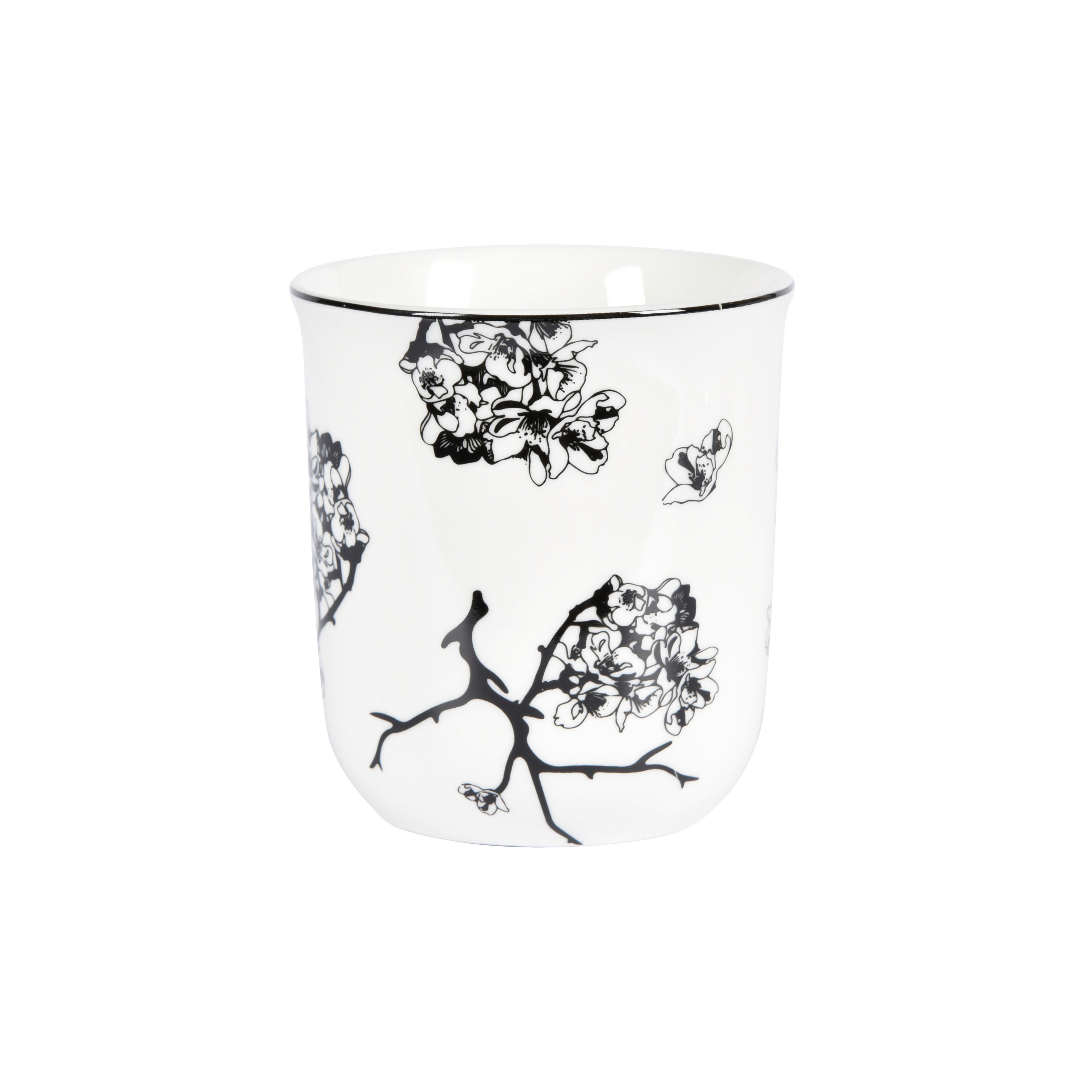 Kaffeebecher Shiva aus Porzellan ca. 300ml - Schwarz/Weiß, LIFESTYLE, Keramik (8,4/9,2cm) - Mömax