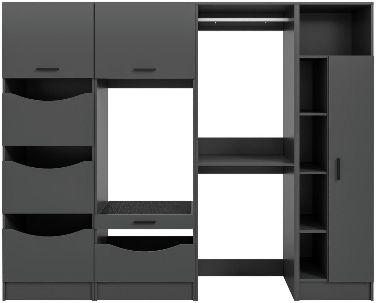 Hauswirtschaftsraum Free Anthrazit - Anthrazit, Basics, Holzwerkstoff (242/195/68cm) - MID.YOU