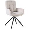STOL MED ARMSTÖD NOVA - beige/svart, Modern, metall/textil (61/89/67cm) - Mömax