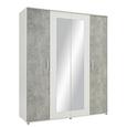 Drehtürenschrank Weiß - Alufarben/Weiß, KONVENTIONELL, Holzwerkstoff/Kunststoff (180/210/58cm) - Modern Living