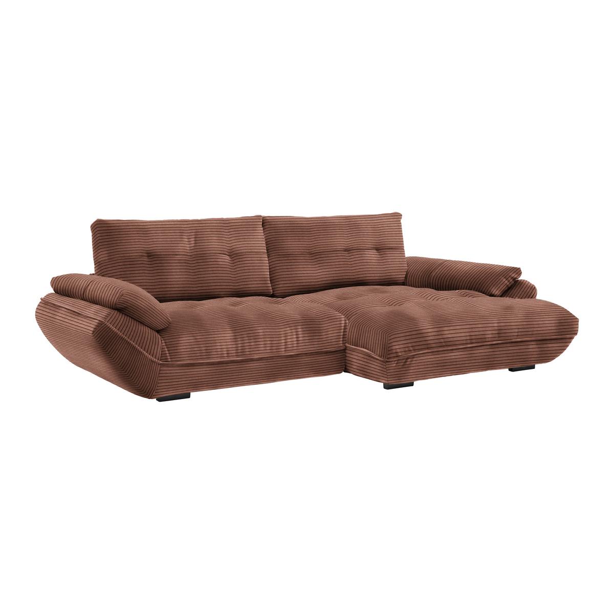 Wohnlandschaft Vivo Karamell - Karamell/Schwarz, Modern, Kunststoff/Textil (317/63/179cm) - Premium Living