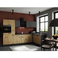 Kotna Kuhinja Z Aparati Oliver, 310x172cm - siva/črna, Design, kovina/leseni material (310/172cm) - Respekta