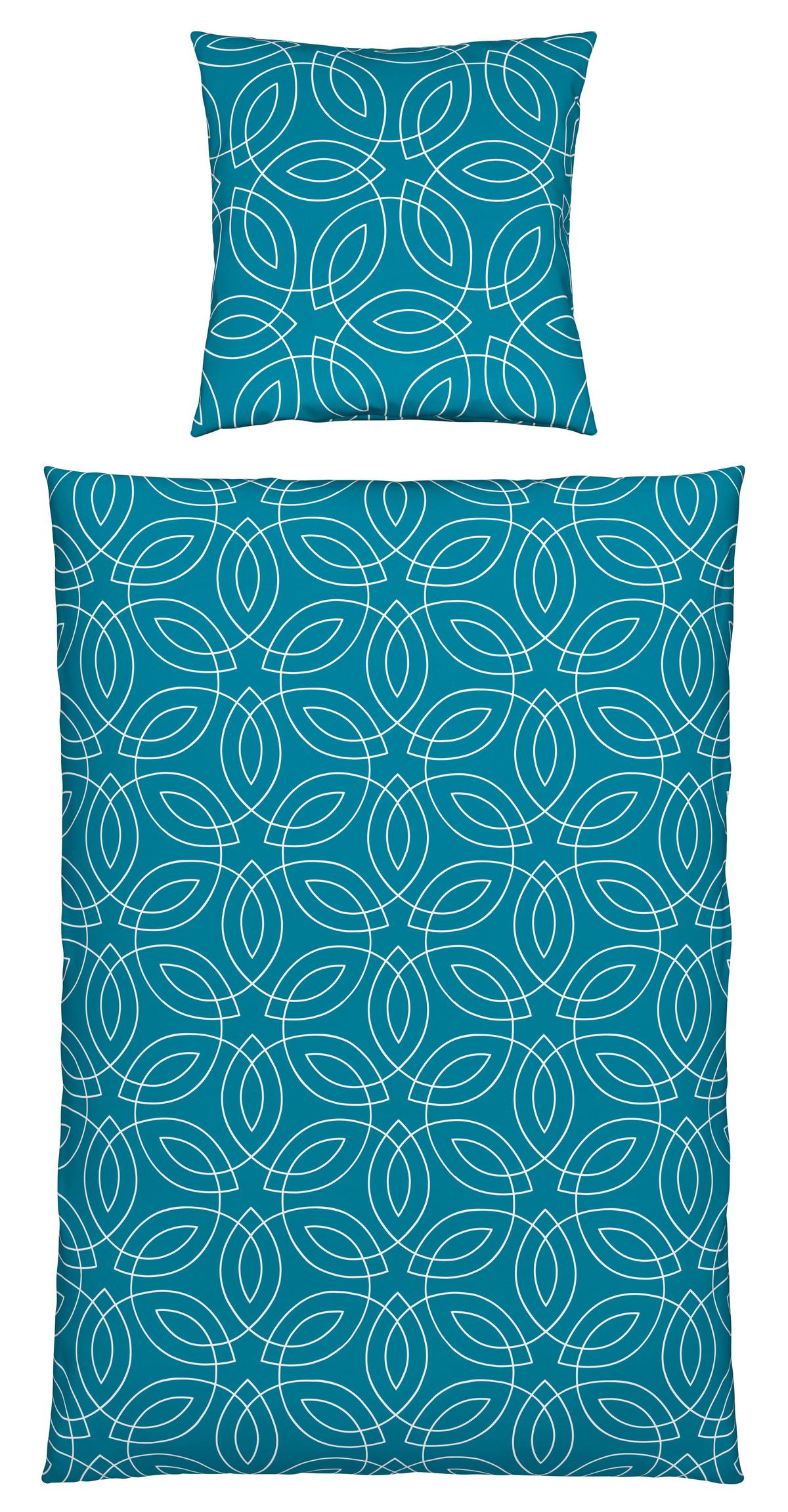 Bettwäsche Sevilla ca. 135x200cm - Beige/Petrol, MODERN, Textil - Modern Living