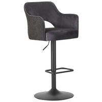 Barhocker Aria Schwarz - Schwarz, LIFESTYLE, Textil/Metall (53/97-118/52cm) - Mömax