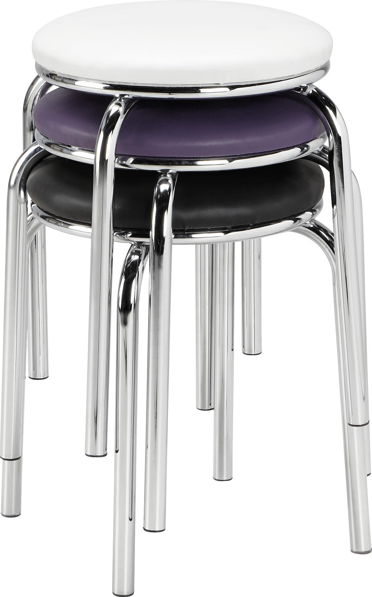Stapelhocker Schwarz - Schwarz, Konventionell, Textil/Metall (46/45/46cm) - Mömax