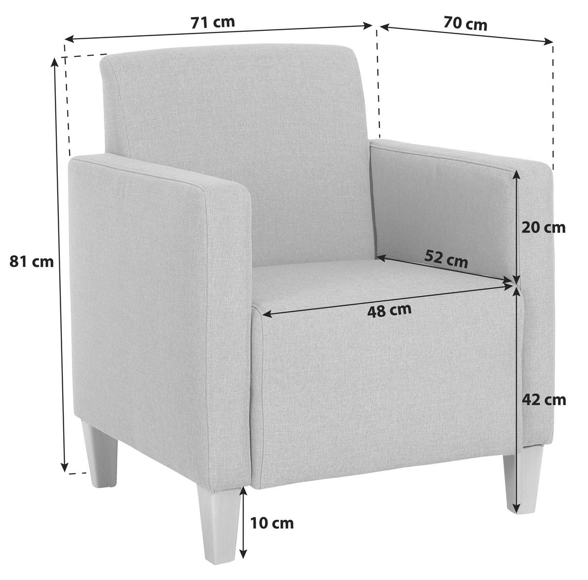 SESSEL MILLA - Silberfarben/Naturfarben, Design, Holz/Textil (71/81/70cm) - Max Winzer