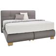 Boxspringbett in Grau ca. 180x200cm - Eichefarben/Silberfarben, KONVENTIONELL, Holz/Holzwerkstoff (218/205/120cm) - Premium Living Boxspringbett in Grau ca. 180x200cm - Eichefarben/Silberfarben, KONVENTIONELL, Holz/Holzwerkstoff (218/205/120cm) - Premium Living