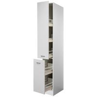 Apothekerschrank in Weiß ´WITO AHS30 B: 30 CM´ - Edelstahlfarben/Weiß, Holzwerkstoff/Kunststoff (30/200/57,1cm) - FlexWell