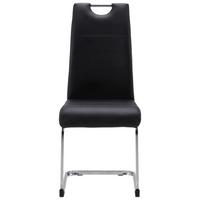 KRZESŁO NA PŁOZIE LEANDER - czarny/kolor chromowy, Design, metal/tkanina (42/99/56cm) - P & B