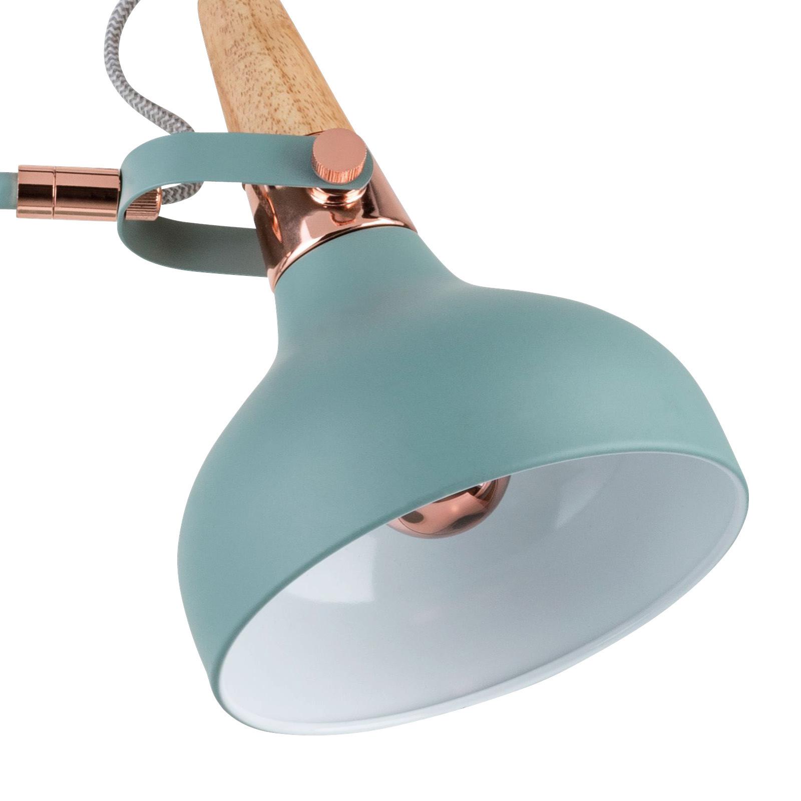 Tischleuchte Juna in Mintgrün max. 20 Watt - Mintgrün/Kupferfarben, Design, Holz/Metall (18/51/25,5cm) - Paulmann