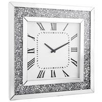 ZEGAR ŚCIENNY MILAN - kolor srebrny/biały, Design, materiał drewnopochodny/szkło (50/50/5cm) - Xora