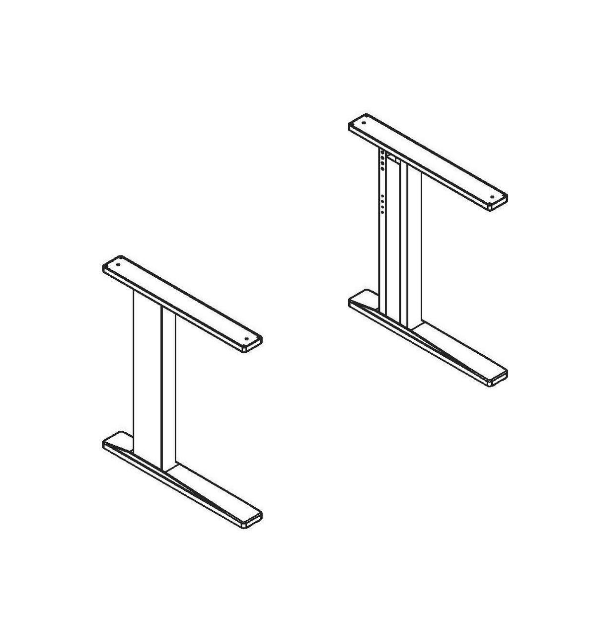 Schreibtischbeine Massiccio in Anthrazit 2 Stk. - Anthrazit, MODERN, Metall (70/64/70cm) - Mömax