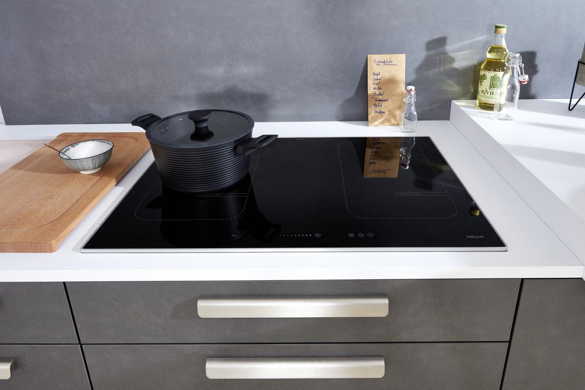 Eckküche Metal / Softlack - Weiß/Grau, MODERN, Holzwerkstoff (335/200cm) - Nolte Küchen