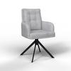 STOL MED ARMSTÖD MARIETTA - ljusgrå/svart, Modern, metall/trä (66/90/60cm) - Bessagi Home