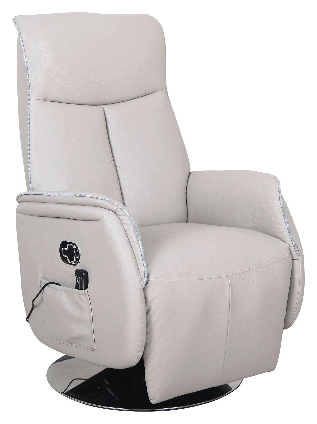 Massagesessel in Hellgrau - Chromfarben/Hellgrau, Textil/Metall (67/77-157/11-82cm) - Modern Living