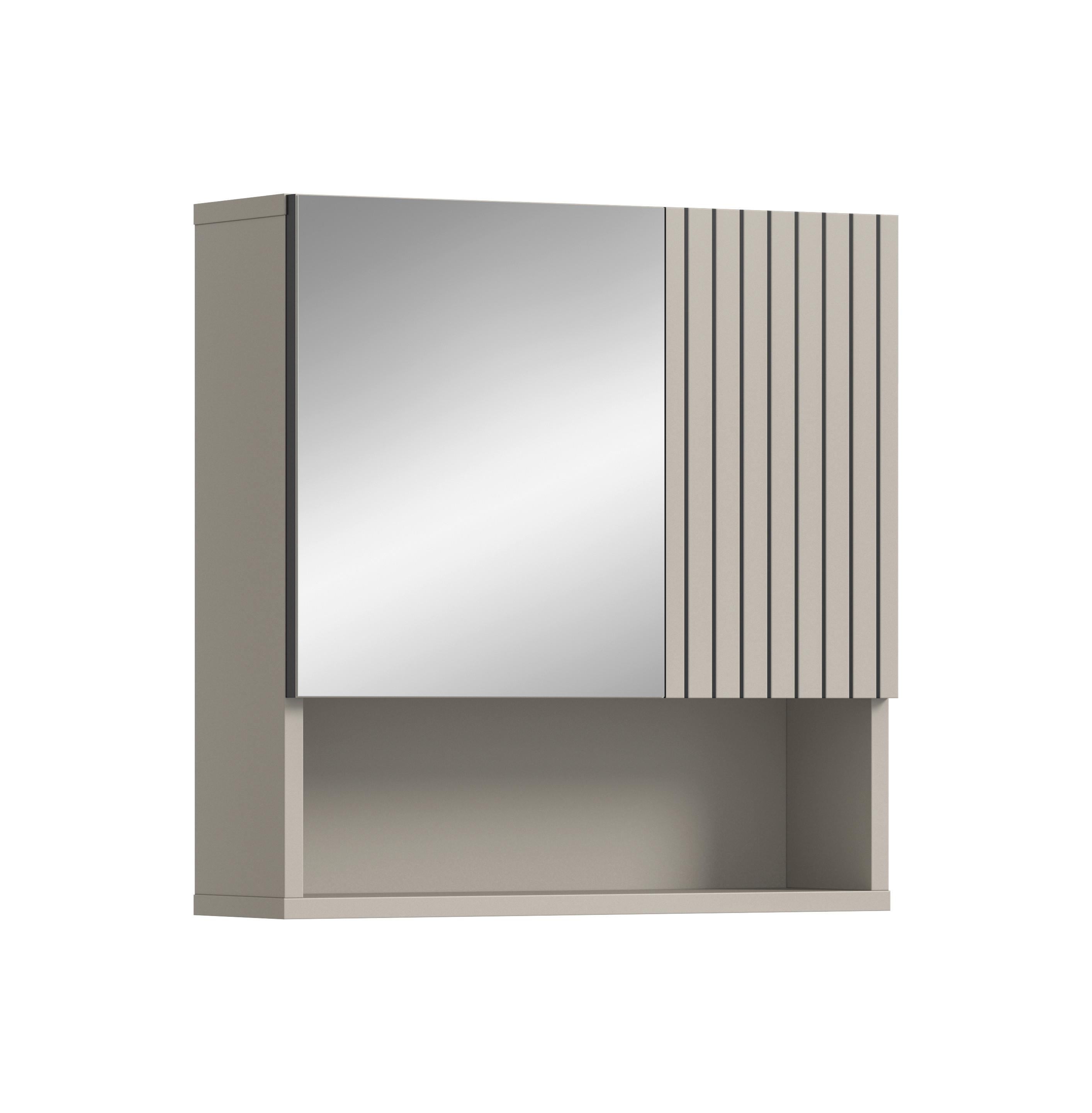 Spiegelschrank Mone Kaschmir - Kaschmir, Trend, Glas/Holzwerkstoff (60/55/17cm) - MID.YOU