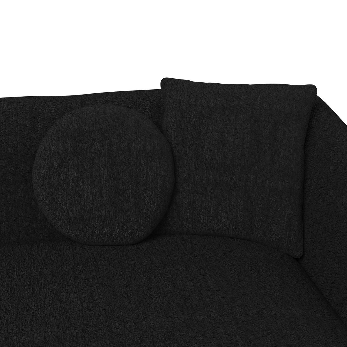 Wohnlandschaft Kira Chenille Schwarz - Schwarz, MODERN, Holz/Textil (410/71/107cm) - Bessagi Home