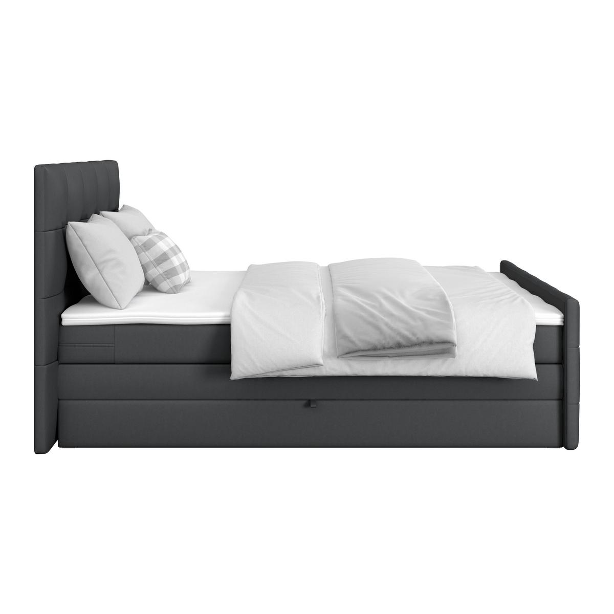 PAT BOXSPRING JOSIE C - gri închis, Modern, plastic/lemn (160/200cm)