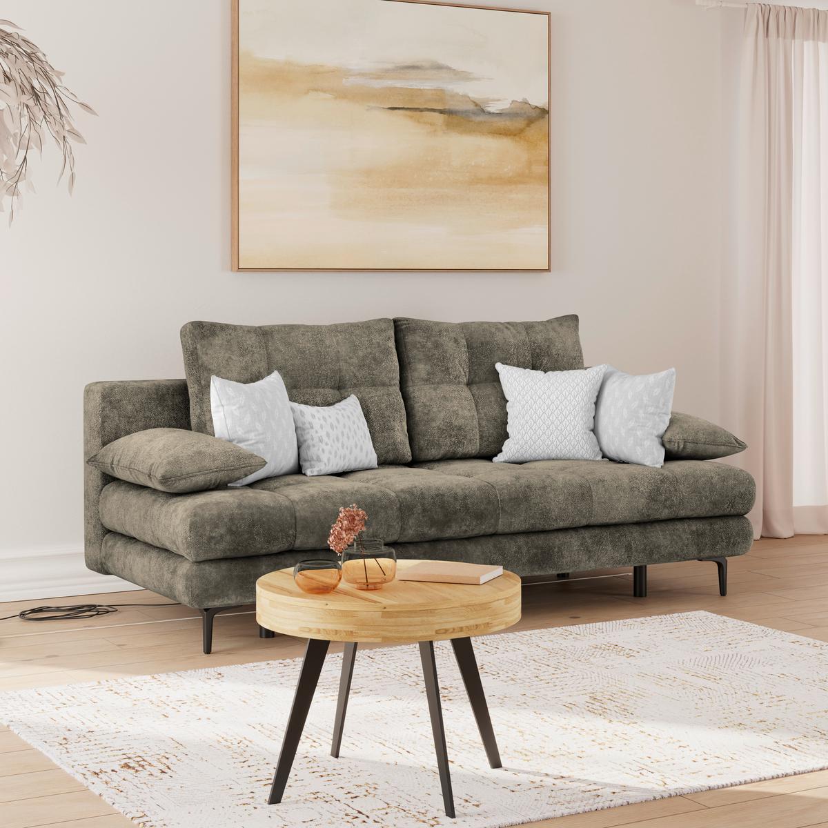 Trosjed Perla - mokka/crna, Konvencionalno, tekstil/metal (203/94/96cm)