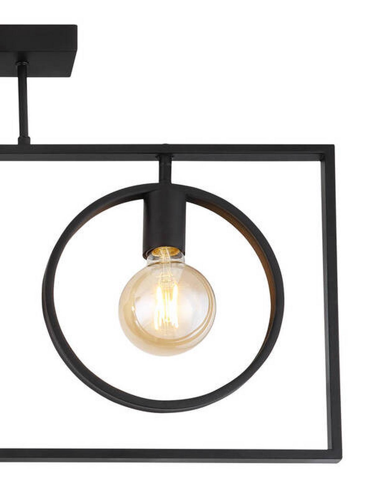 Deckenleuchte 15489D in Schwarz max. 60 Watt - Schwarz, Design, Metall (92/24/45,5cm) - Globo