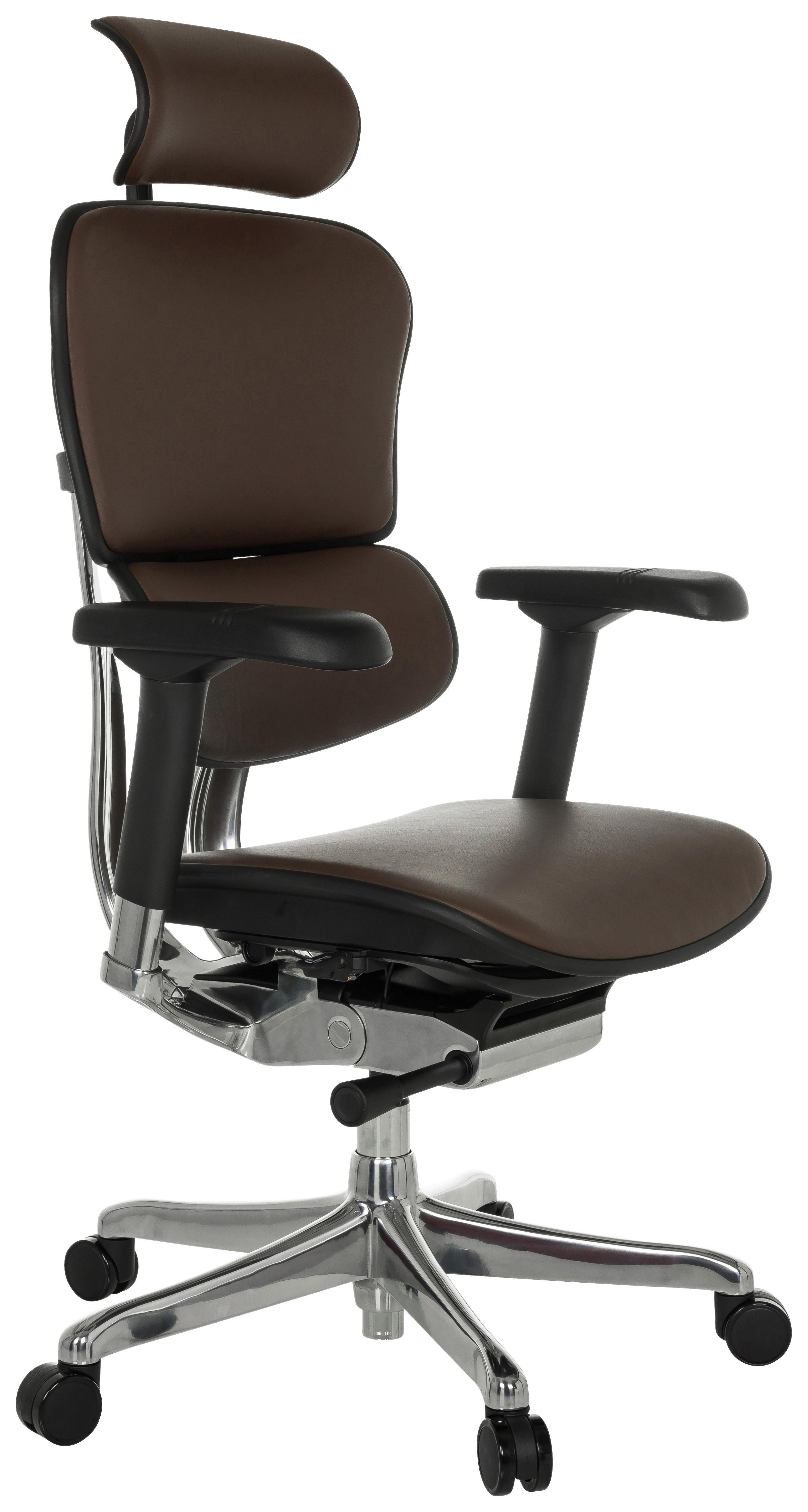 Pisarniški Stol Ergohuman, Temno Rjava - srebrne barve/temno rjava, Moderno, kovina/umetna masa (78/117 - 136/64cm) - MID.YOU