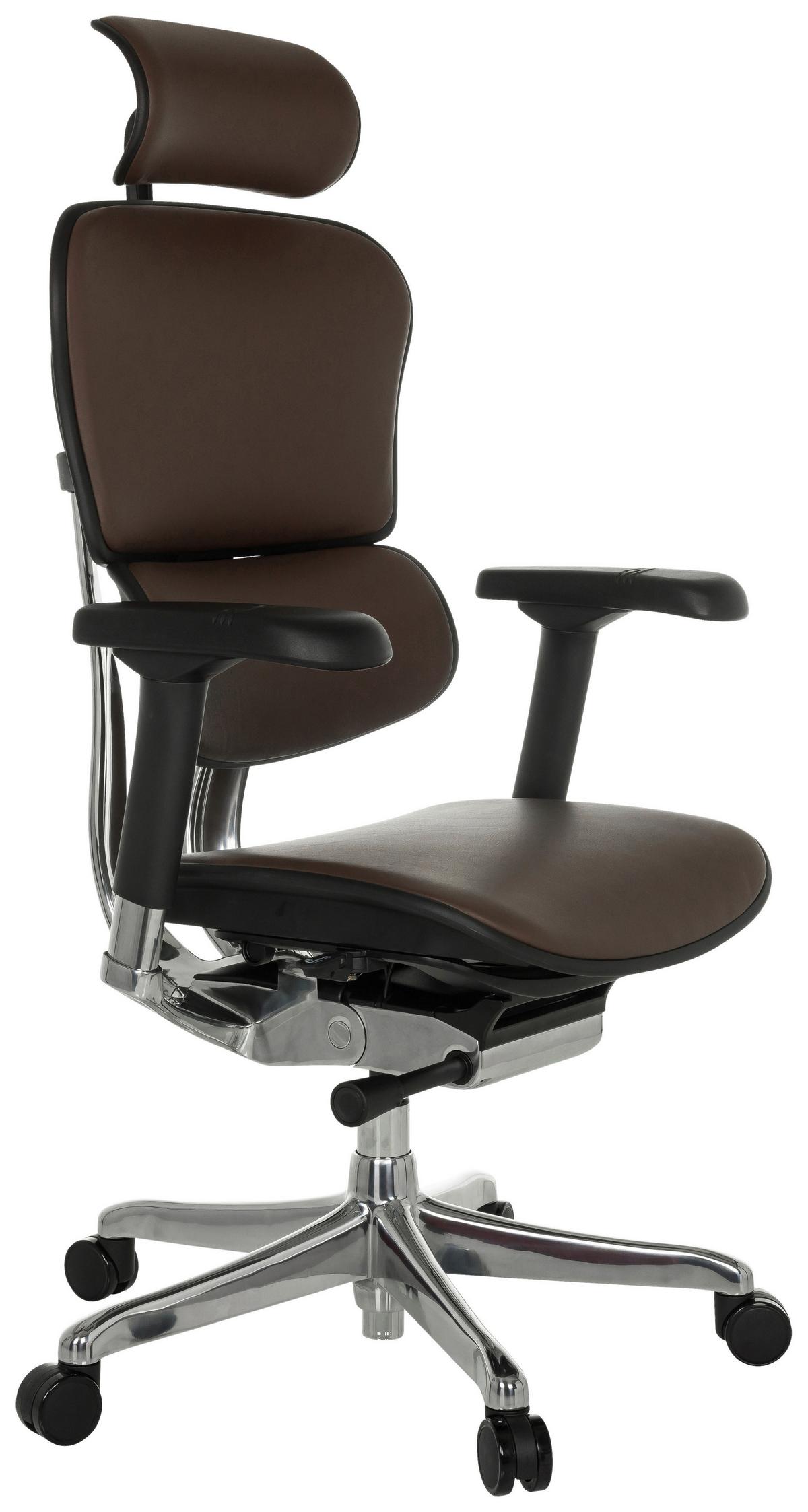Pisarniški Stol Ergohuman, Temno Rjava - srebrne barve/temno rjava, Moderno, kovina/umetna masa (78/117 - 136/64cm) - MID.YOU