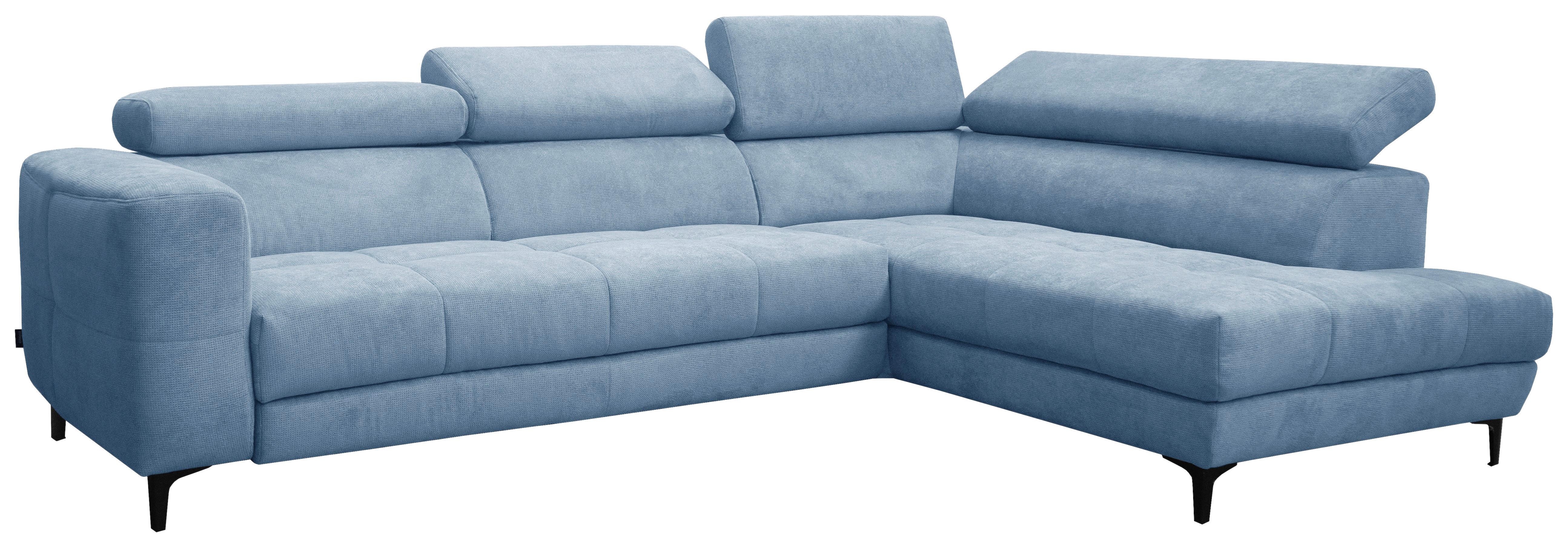 Kutna Garnitura Emma - plava/crna, Moderno, tekstil (301/47/210cm) - Modern Living