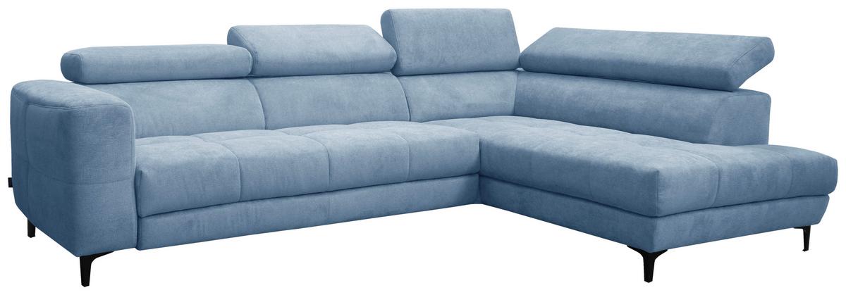Kutna Garnitura Emma - plava/crna, Moderno, tekstil (301/47/210cm) - Modern Living