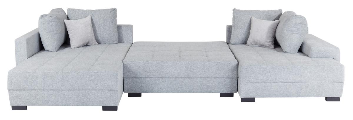 Canapea modulara LUGANO - gri deschis, Modern, lemn/textil (359/216cm) - Modern Living