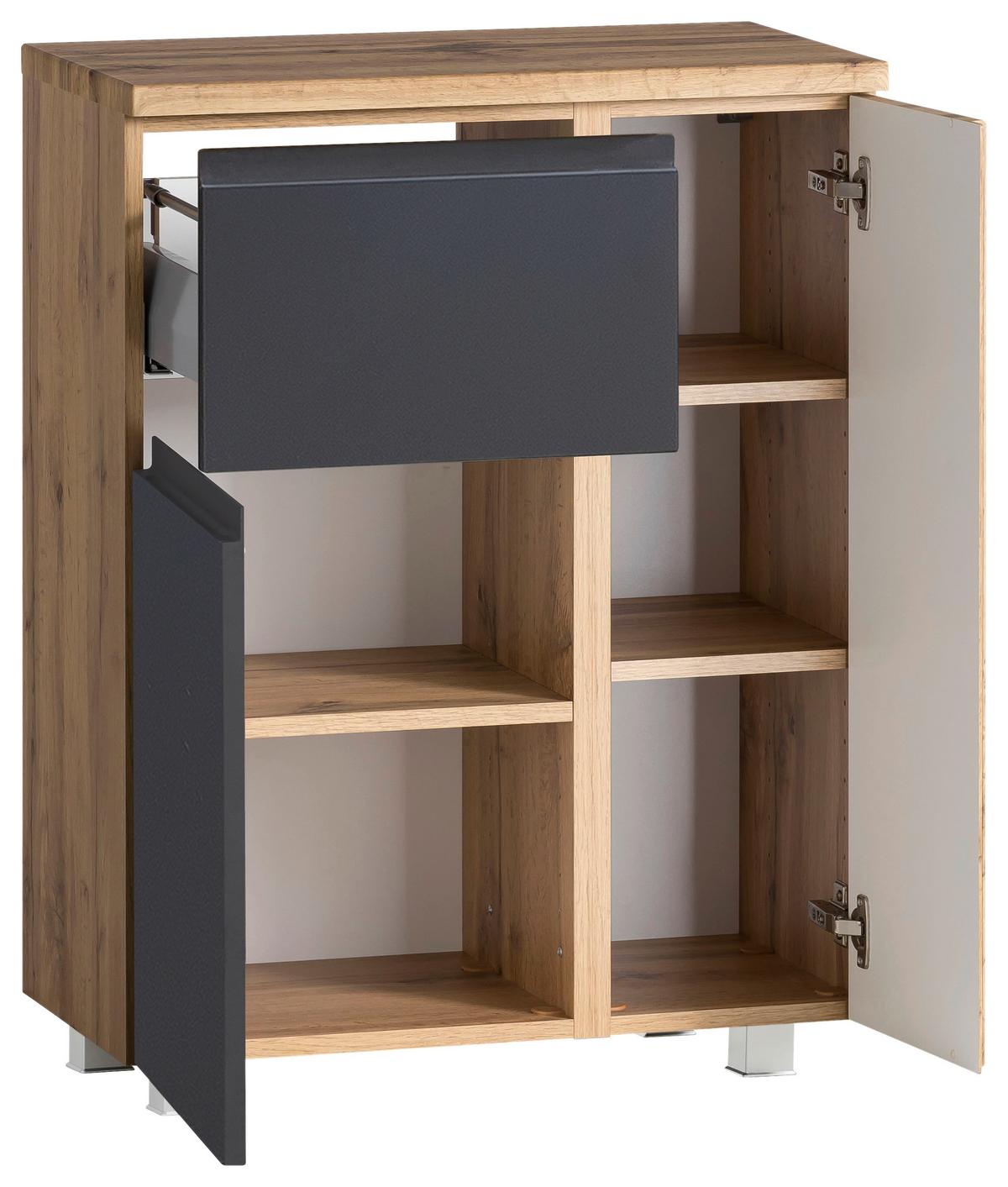 Unterschrank Varese ca. 65x79 cm Grau/Eiche - Eiche Wotan/Grau, MODERN, Holzwerkstoff (65/79/35cm) - Held