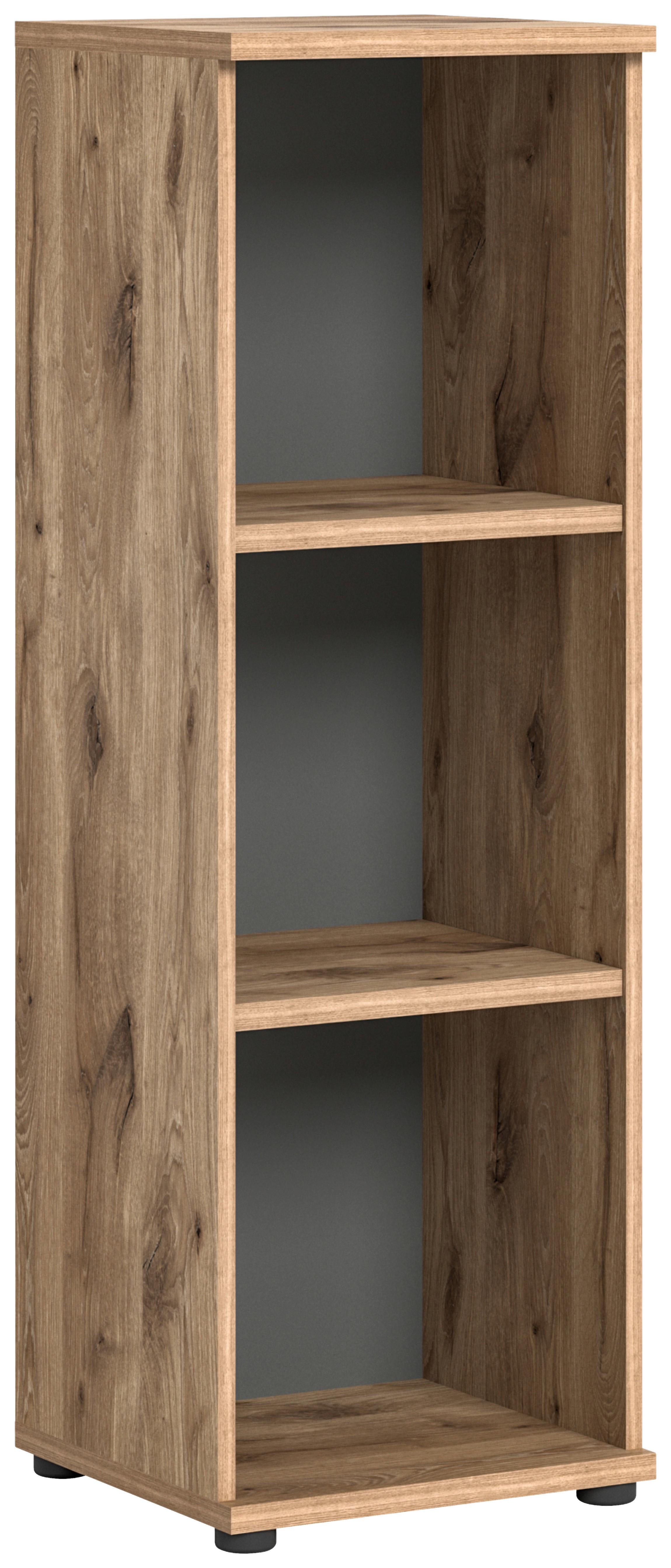 Regal Mason ca. 40x122 cm Eiche/Grau - Eichefarben/Grau, Holzwerkstoff (40/122/37cm) - MID.YOU