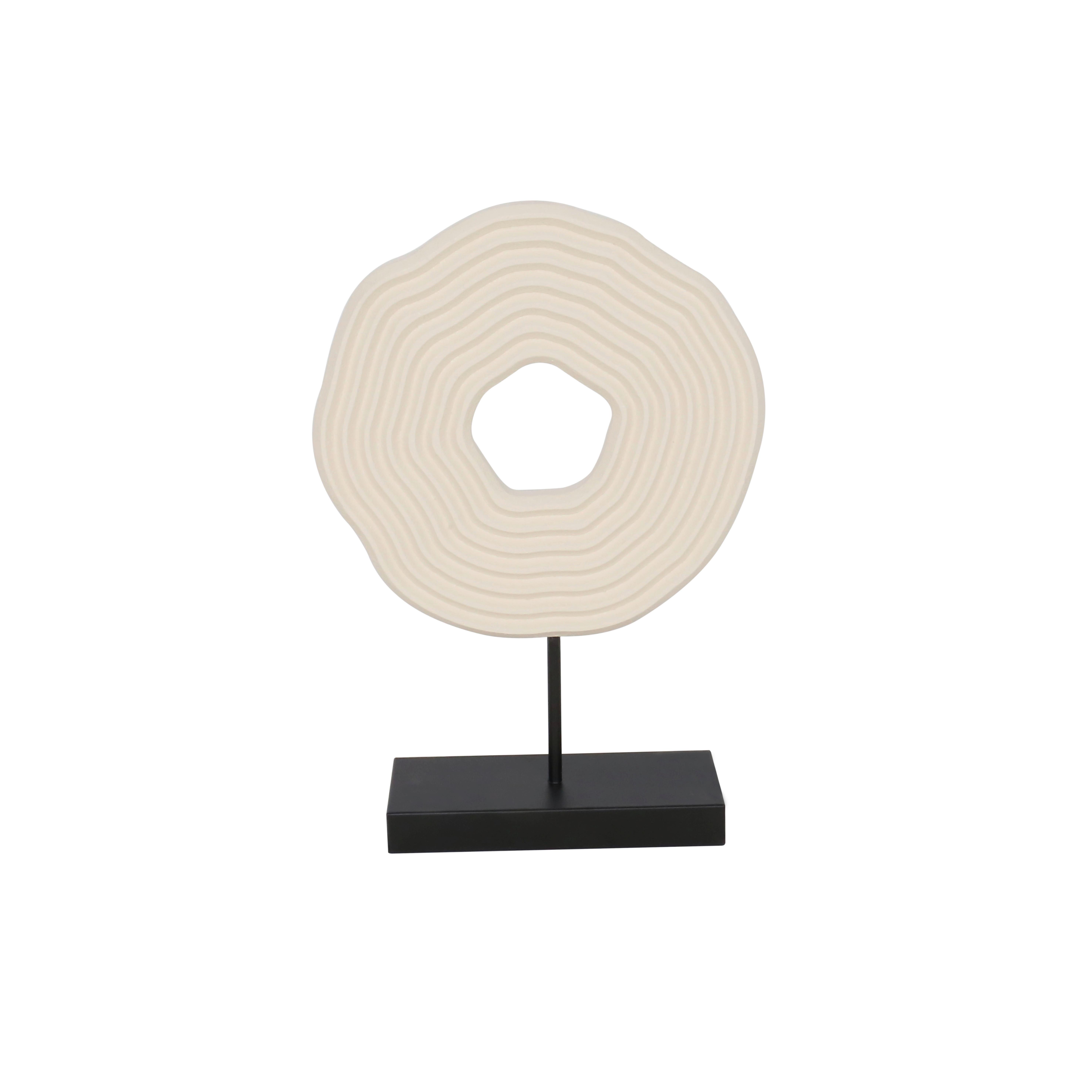 Skulptur Schwarz/beige - Beige/Schwarz, Modern, Holzwerkstoff/Metall (26/38/8cm) - Mömax