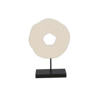 Skulptur Schwarz/beige - Beige/Schwarz, Modern, Holzwerkstoff/Metall (26/38/8cm) - Mömax